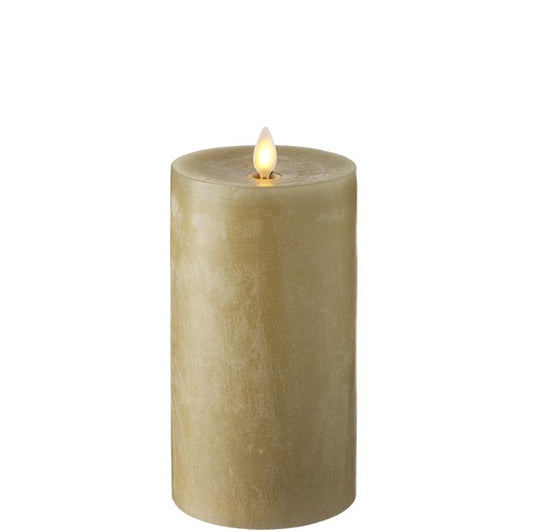 Push Flame Taupe Chalky Pillar Candle - Royalties