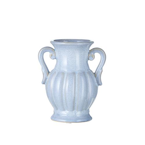 Reactive Glaze Fluted Handled Vase - Royalties
