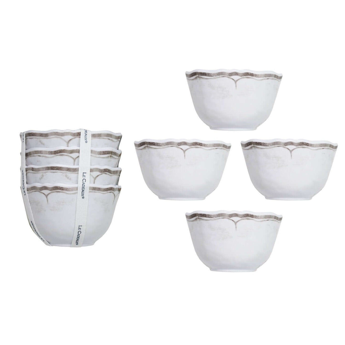 Rustica Antique White Dessert Bowls Set of 4 - Royalties